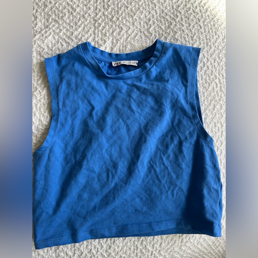 Zara blue crop top